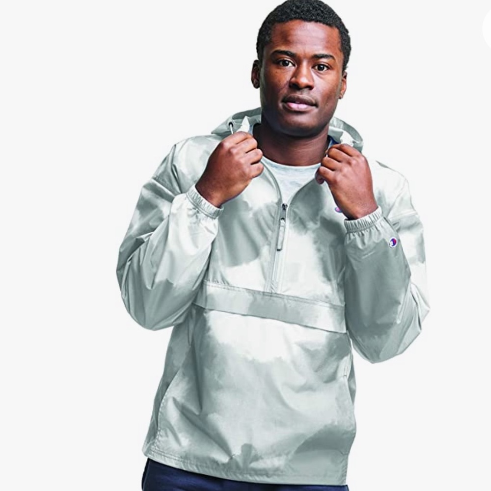 Champion Men Jacket-AOP White Tonal Wash Cloud